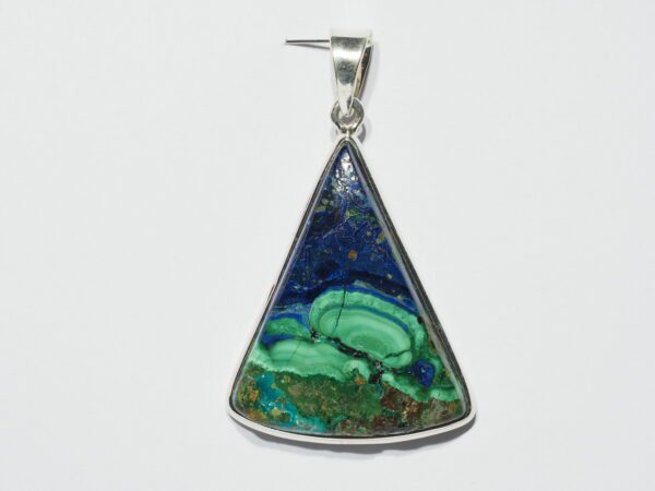Pendentif n°1 Malachite Azurite & Argent 925