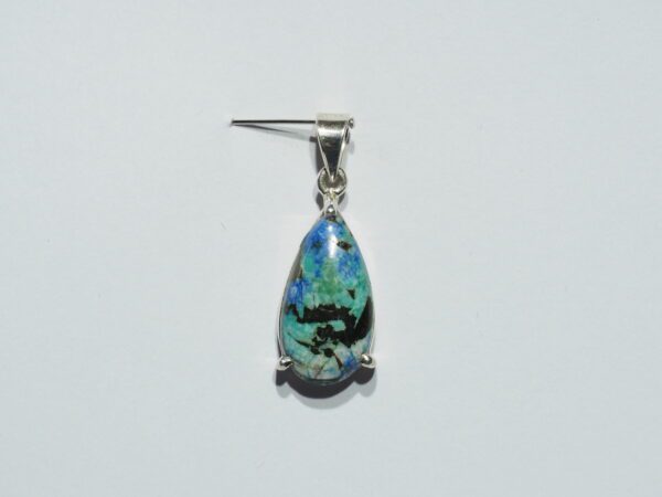 Pendentif n°3 Azurite Dioptase & Argent 925 (Copie) (Copie)