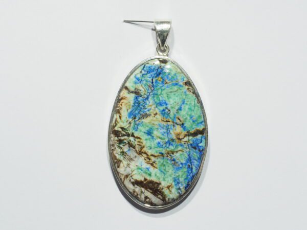 Pendentif n°4 Azurite Dioptase & Argent 925