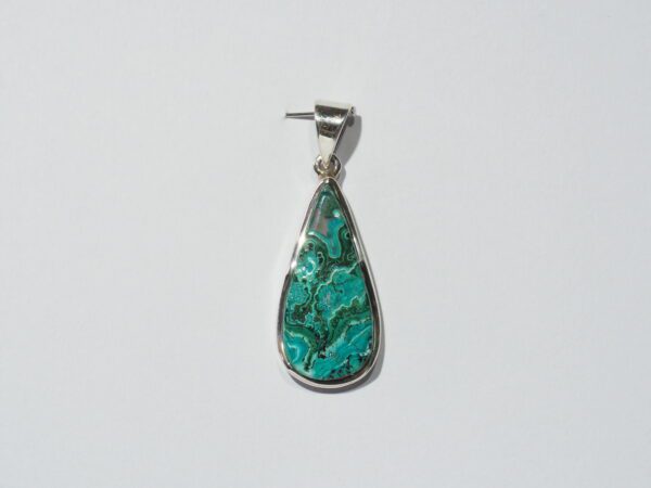 Pendentif n°1 Malachite Chrysocolle & Argent 925