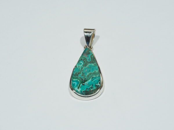 Pendentif n°1 Malachite Chrysocolle & Argent 925 – Image 3