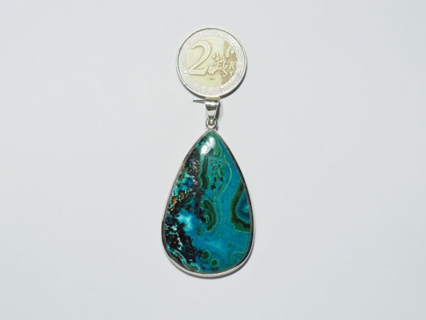 Pendentif n°10 Malachite Chrysocolle & Argent 925 – Image 3