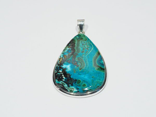 Pendentif n°10 Malachite Chrysocolle & Argent 925 – Image 4