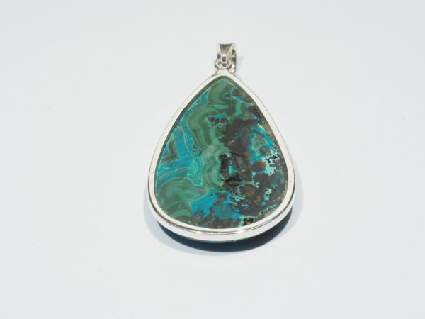 Pendentif n°10 Malachite Chrysocolle & Argent 925 – Image 5