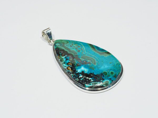 Pendentif n°10 Malachite Chrysocolle & Argent 925 – Image 6