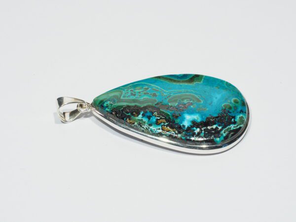 Pendentif n°10 Malachite Chrysocolle & Argent 925 – Image 8