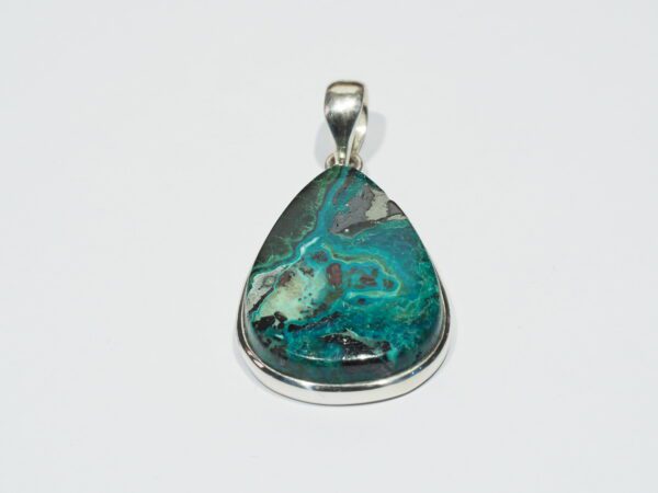Pendentif n°12 Malachite Chrysocolle & Argent 925 – Image 3