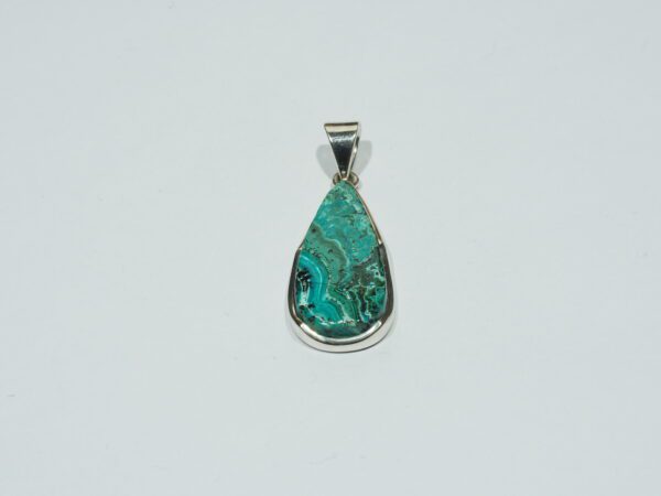 Pendentif n°15 Malachite Chrysocolle & Argent 925 poids et taille MANQUANT – Image 3