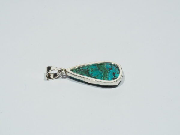 Pendentif n°17 Malachite Chrysocolle & Argent 925 taille et poids – Image 8