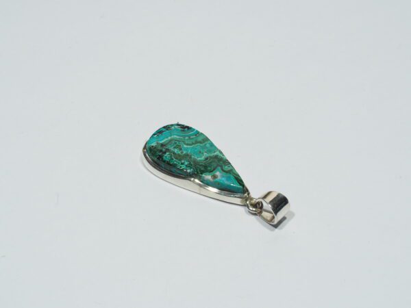 Pendentif n°17 Malachite Chrysocolle & Argent 925 taille et poids – Image 9