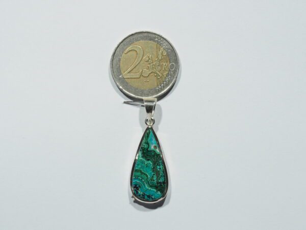 Pendentif n°17 Malachite Chrysocolle & Argent 925 taille et poids – Image 12