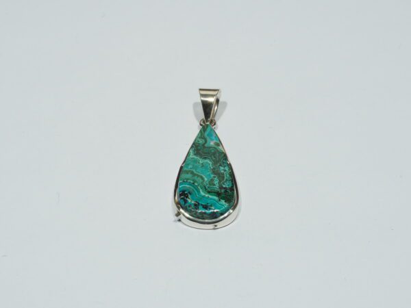 Pendentif n°17 Malachite Chrysocolle & Argent 925 taille et poids – Image 3