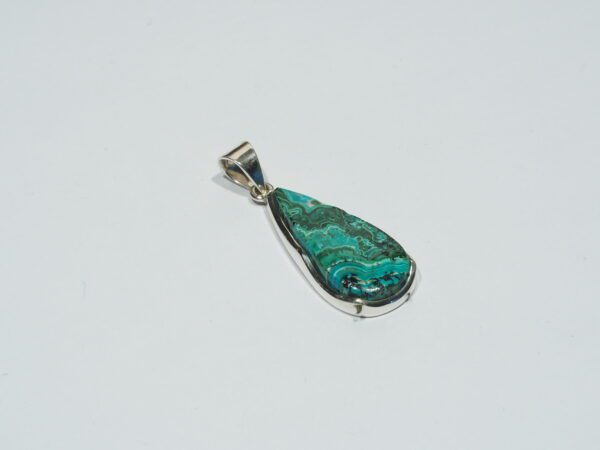 Pendentif n°17 Malachite Chrysocolle & Argent 925 taille et poids – Image 5