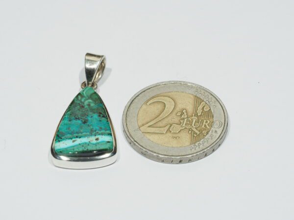 Pendentif n°18 Malachite Chrysocolle & Argent 925 taille et poids – Image 11