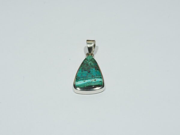 Pendentif n°18 Malachite Chrysocolle & Argent 925 taille et poids – Image 3