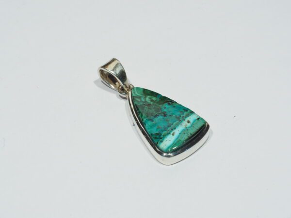 Pendentif n°18 Malachite Chrysocolle & Argent 925 taille et poids – Image 7