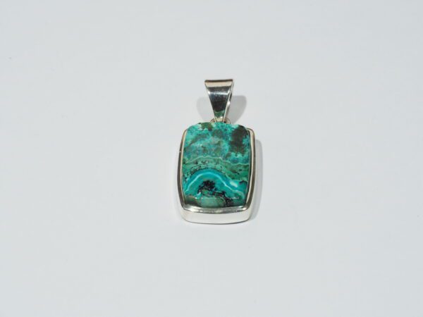 Pendentif n°2 Malachite Chrysocolle & Argent 925 – Image 2