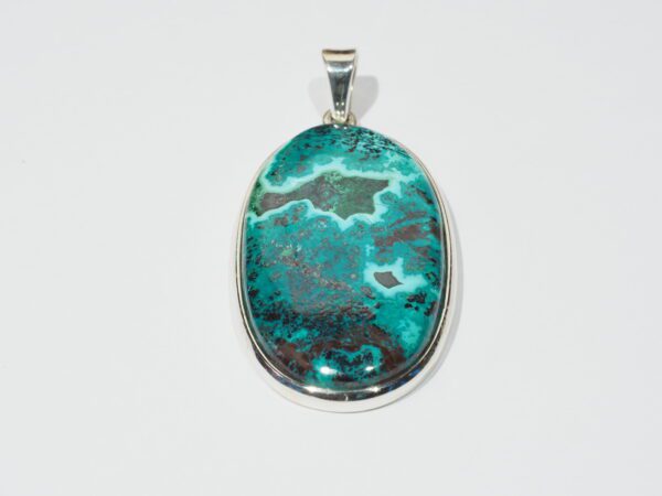 Pendentif n°3 Malachite Chrysocolle & Argent 925 – Image 3