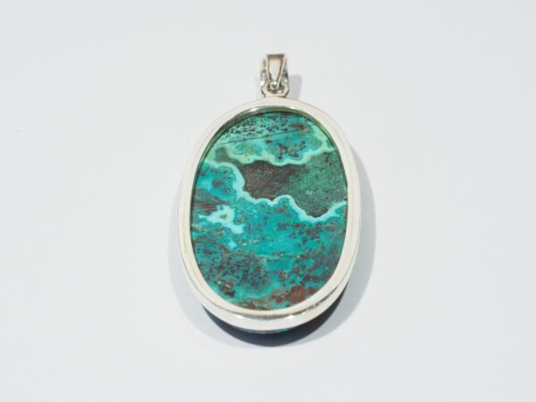 Pendentif n°3 Malachite Chrysocolle & Argent 925 – Image 4