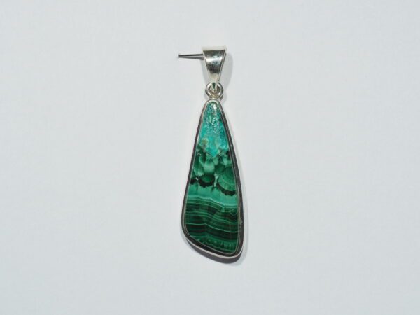 Pendentif n°5 Malachite Chrysocolle & Argent 925 – Image 2