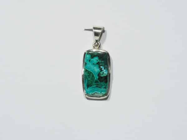 Pendentif n°6 Malachite Chrysocolle & Argent 925