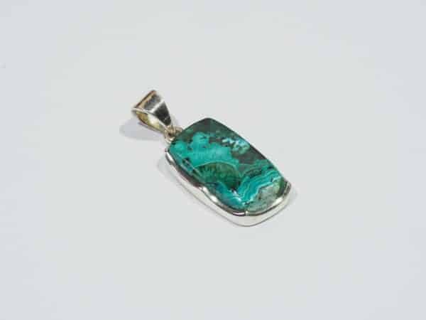 Pendentif n°6 Malachite Chrysocolle & Argent 925 – Image 3