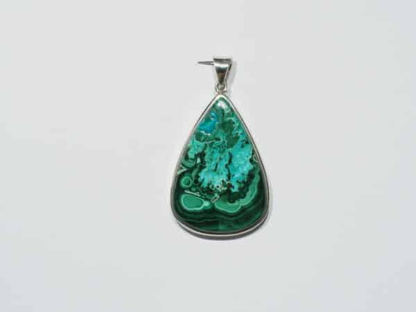 Pendentif n°7 Malachite Chrysocolle & Argent 925