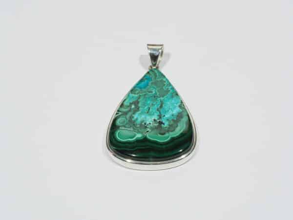Pendentif n°7 Malachite Chrysocolle & Argent 925 – Image 3