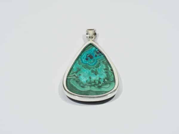 Pendentif n°7 Malachite Chrysocolle & Argent 925 – Image 4