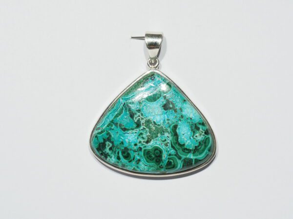 Pendentif n°8 Malachite Chrysocolle & Argent 925