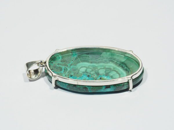 Pendentif n°9 Malachite Chrysocolle & Argent 925 – Image 9