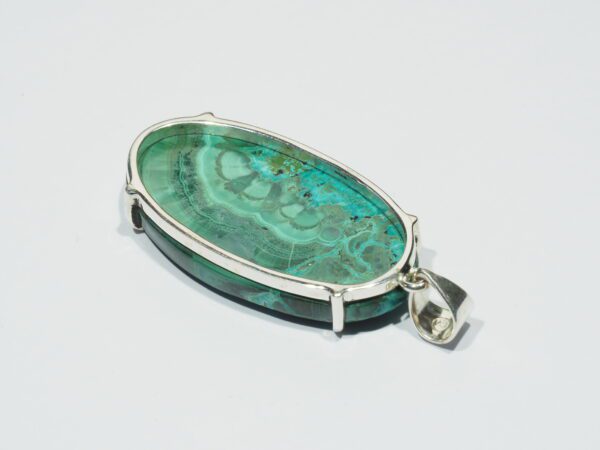 Pendentif n°9 Malachite Chrysocolle & Argent 925 – Image 11