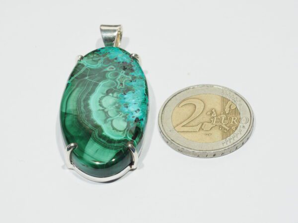 Pendentif n°9 Malachite Chrysocolle & Argent 925 – Image 12