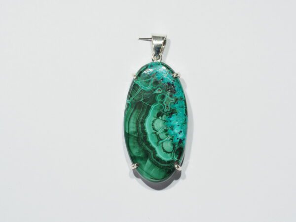 Pendentif n°9 Malachite Chrysocolle & Argent 925