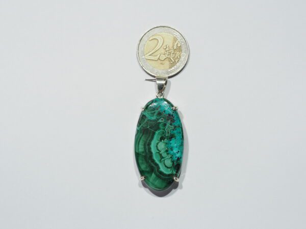 Pendentif n°9 Malachite Chrysocolle & Argent 925 – Image 3