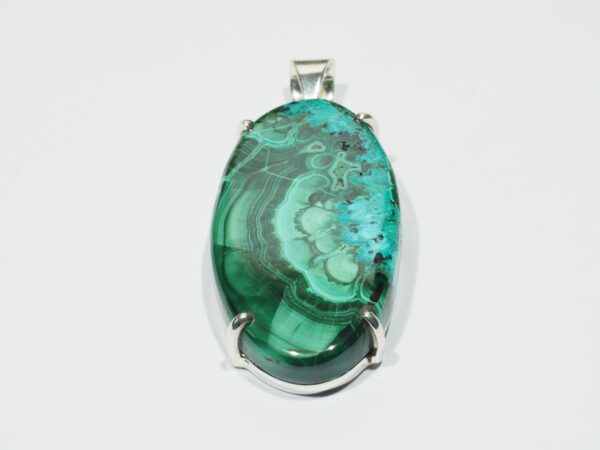 Pendentif n°9 Malachite Chrysocolle & Argent 925 – Image 4