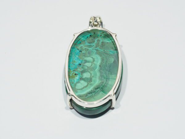 Pendentif n°9 Malachite Chrysocolle & Argent 925 – Image 5