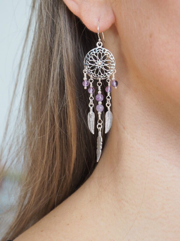 Boucle d'oreille Améthyste et argent 925 – Image 3