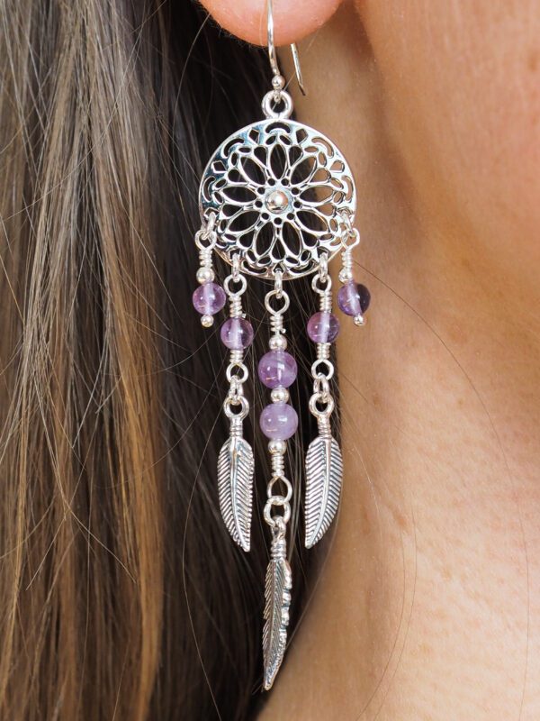Boucle d'oreille Améthyste et argent 925