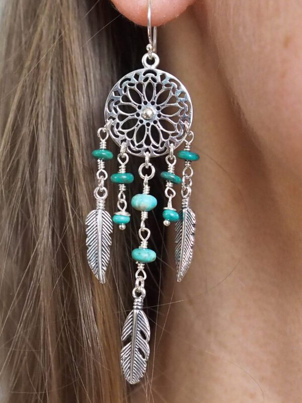 Boucle d'oreille Turquoise et argent 925