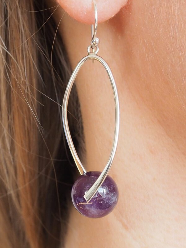 Boucle d'oreille Améthyste et argent 925