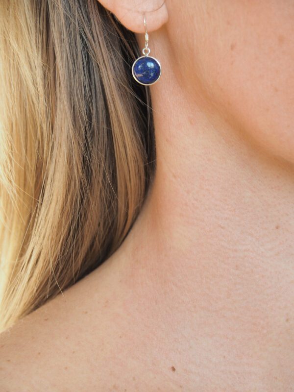 Boucle d'oreille Lapis-Lazuli et argent 925 – Image 3