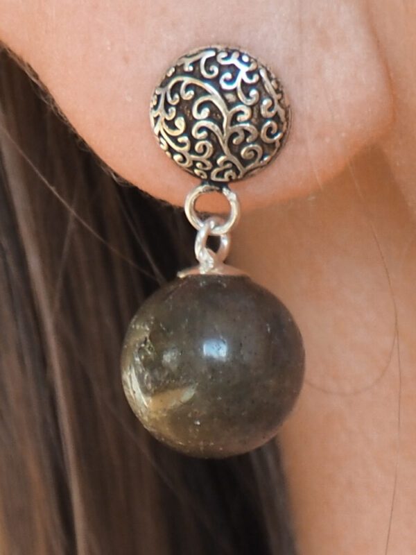 Boucle d'oreille Labradorite et argent 925