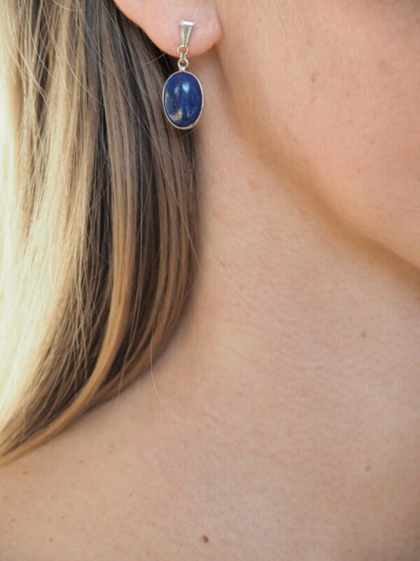 Boucle d'oreille Lapis-Lazuli et argent 925 – Image 3