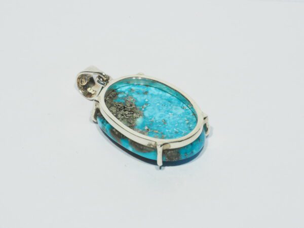 Pendentif n°10 Turquoise Pyrite & Argent 925 – Image 6