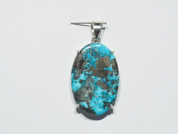 Pendentif n°4 Turquoise Pyrite & Argent 925
