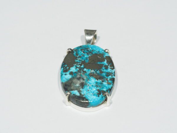 Pendentif n°4 Turquoise Pyrite & Argent 925 – Image 3