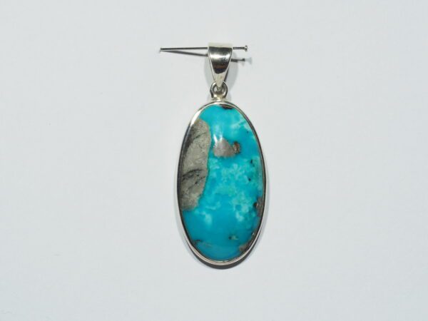 Pendentif n°7 Turquoise Pyrite & Argent 925