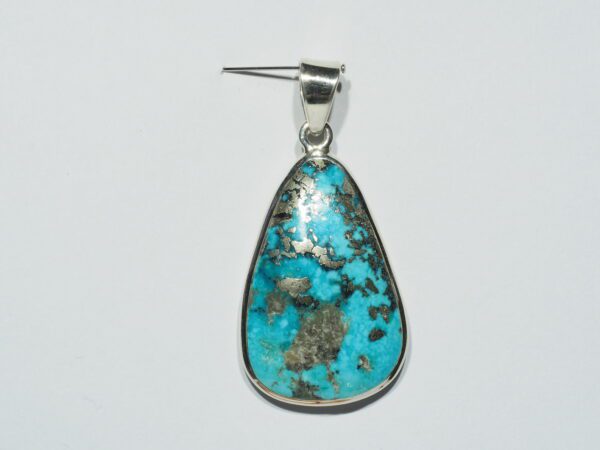 Pendentif n°8 Turquoise Pyrite & Argent 925