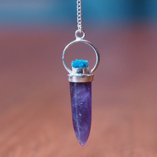 Pendule Améthyste et Uvarovite n°2 Pièce unique